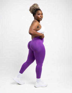 V-waist scrunch sculpt leggings - Purple